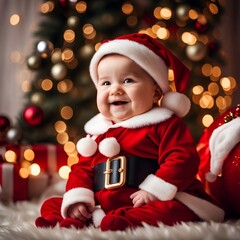 baby in santa hat