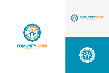 Vector work community logo design, business logo design template