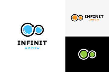 Vector infinity arrow logo design template
