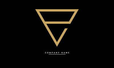 VP, PV, V, P Abstract Letters Logo Monogram