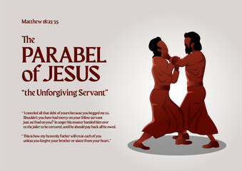 Bible stories - The Parable of The Unforgiving Servant - obrazy, fototapety, plakaty