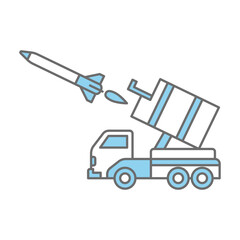 Missile icon vector on trendy design