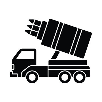 black rocket launcher truck clip art preview