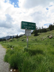 San Juan County Green Road Sign in Colorado