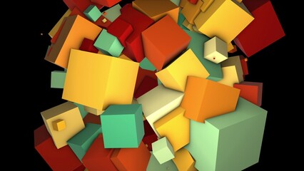 Obraz premium Abstract colorful cubes. Computer generated 3d render