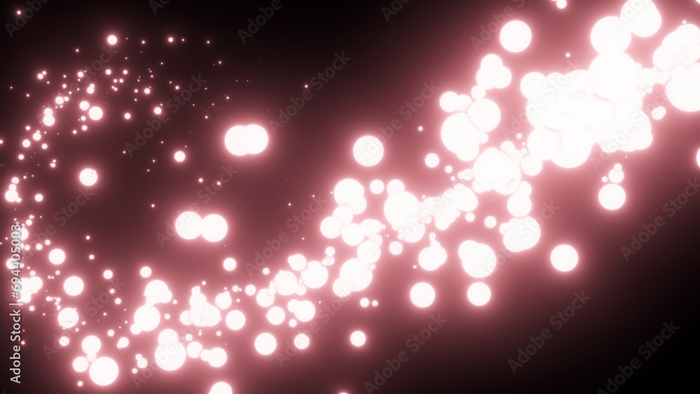 Poster abstract glowing spheres. computer generated 3d render