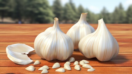 Obraz premium Garlic cloves close up .UHD wallpaper