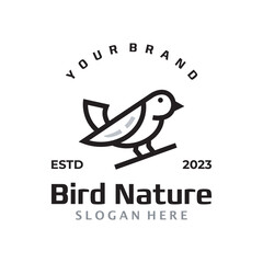 Fototapeta na wymiar cartoon mascot character bird logo , flying birds, a logo for a business that focuses on conservation, wildlife, or the environment