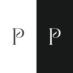 P letter logo, Letter P logo, P letter icon Design With black background. Luxury P letter, monogram logo 