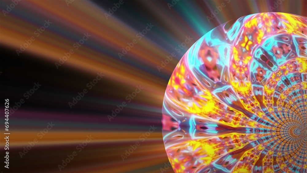 Poster abstract colorful sphere. computer generated 3d render