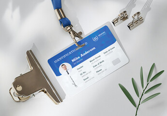Modern Identity Card Template With Blue Accents