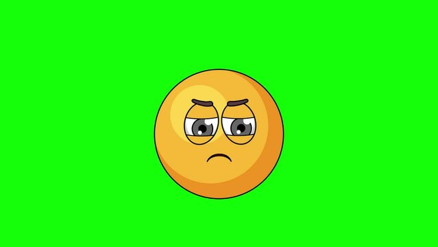 Angry emoticon of tennis table ball character, loop animation emoji