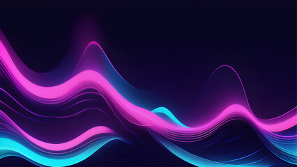 Neon Wave abstract wallpaper background , digital , data transferring , technology related futuristic banner design element 