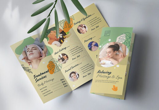 Spa & Beauty Salon Tri-Fold Brochure Template