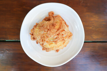 omelette, omelet or deep fried egg and rice