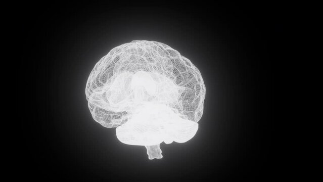 Glowing white brain. Computer generated 3d render