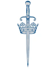 Fotobehang sword in crown © saen