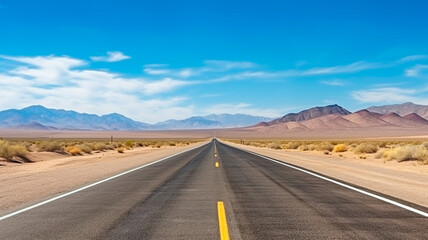 Fototapeta na wymiar empty asphalt road in desert
