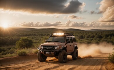 Sunset Safari: Adventure Begins on Dusty Trails
