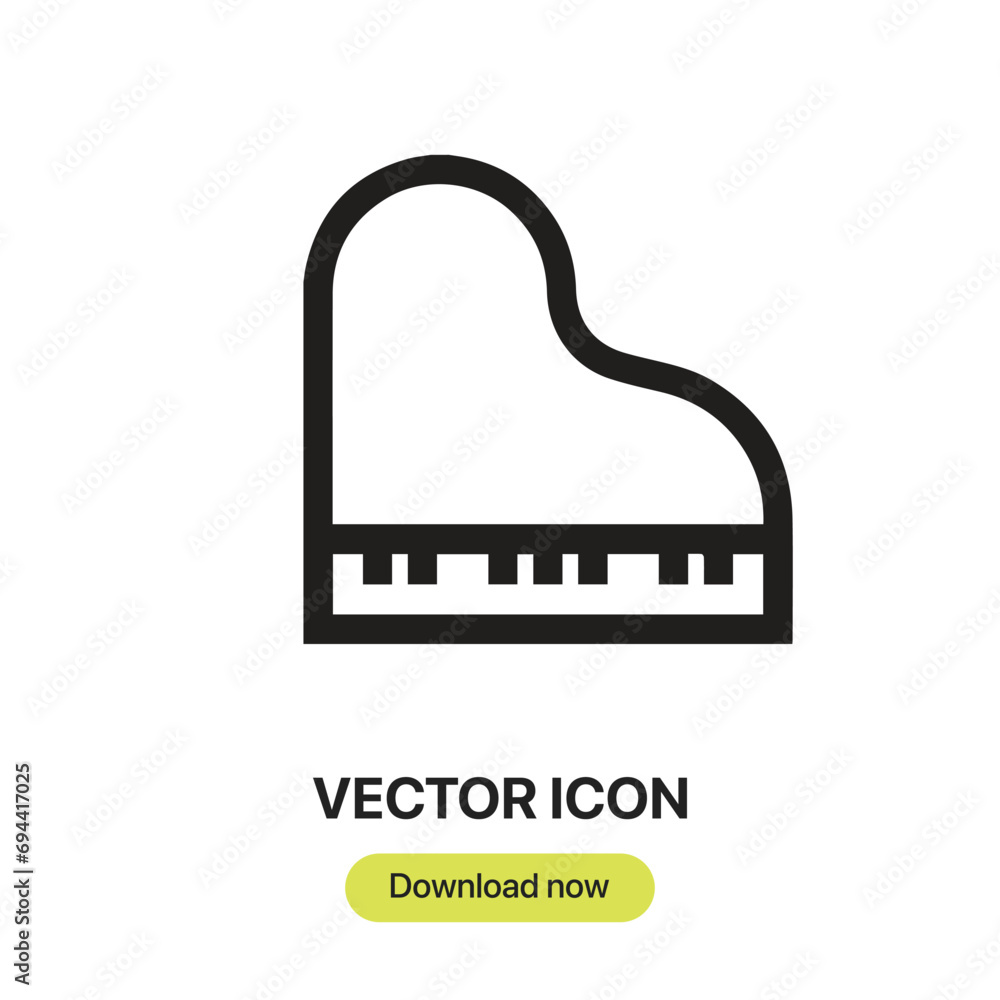 Poster piano icon vector. linear-style sign for mobile concept and web design. piano symbol illustration. p