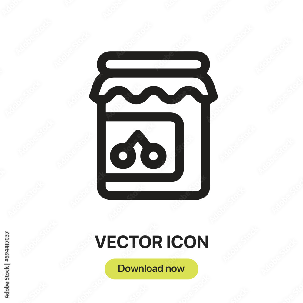 Poster jam icon vector. linear-style sign for mobile concept and web design. jam symbol illustration. pixel