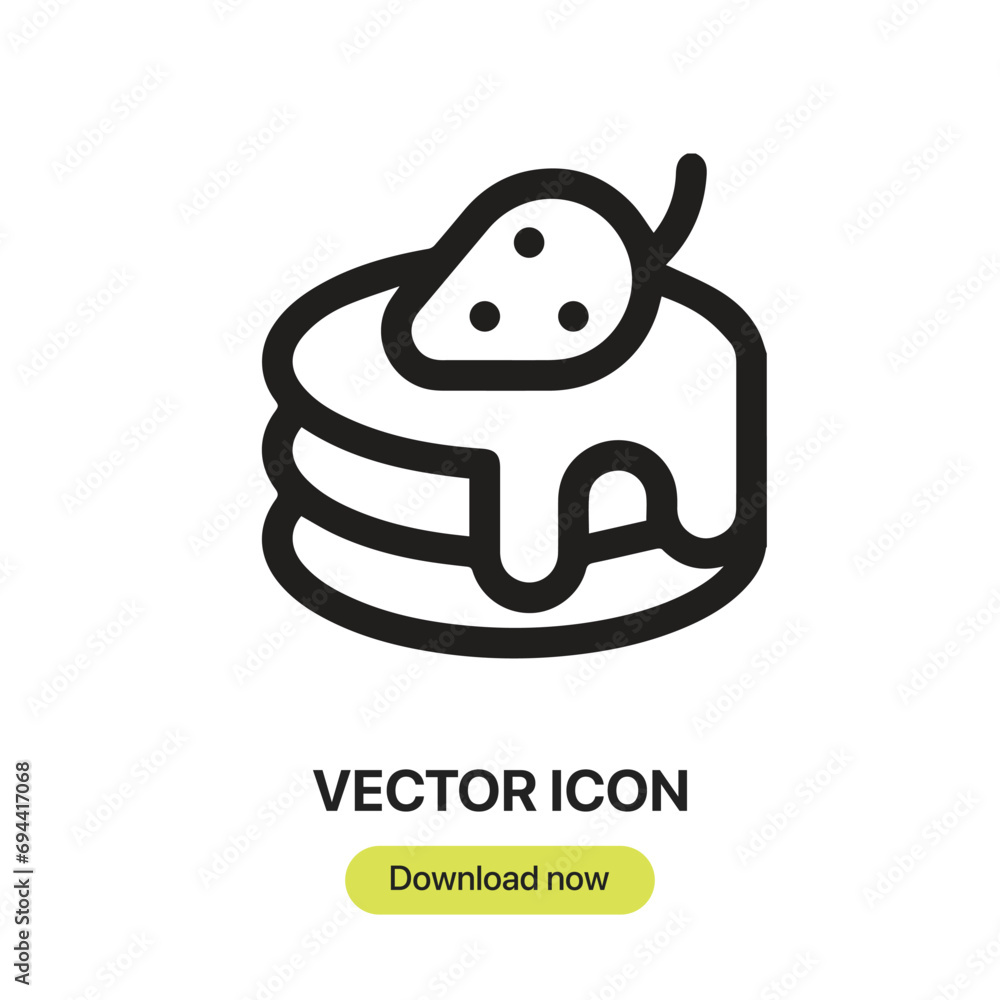 Poster pancake icon vector. linear-style sign for mobile concept and web design. pancake symbol illustratio