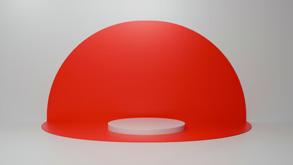 Fototapeta premium Display stand background. Product stand 3d rendering illustration. Blank stand.