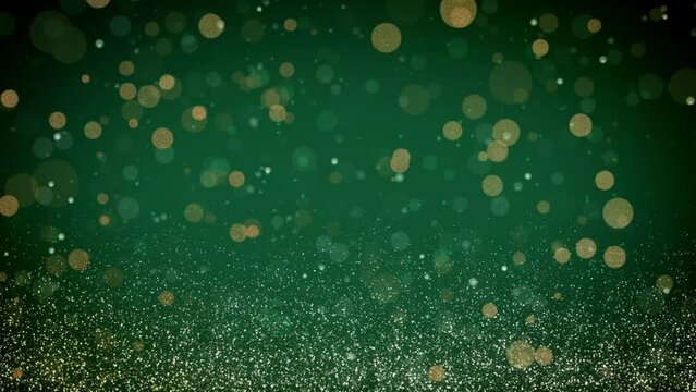 sparkling new year celebration. Christmas valentine green background.loop video.(074)