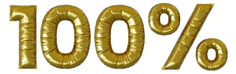 100 % percent foil balloon discount sign,  realistic 3d render, mylar balloon , special price offer