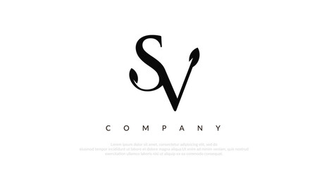 Initial SV Logo Design Vector 