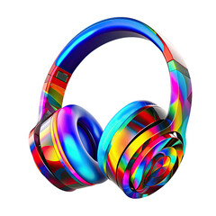 Headphones music colorful Bluetooth png transparent background