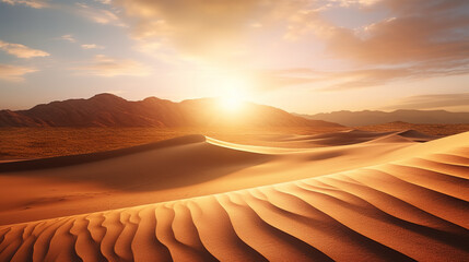 Fototapeta na wymiar Desert sand dunes at sunset