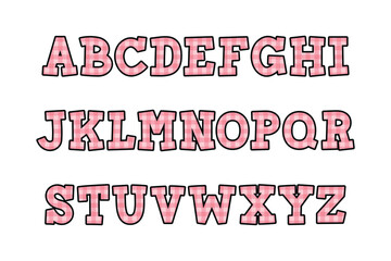 Versatile Collection of Pink Plaid Alphabet Letters for Various Uses