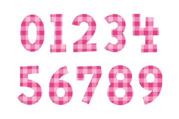 Versatile Collection of Pink Plaid Numbers for Various Uses