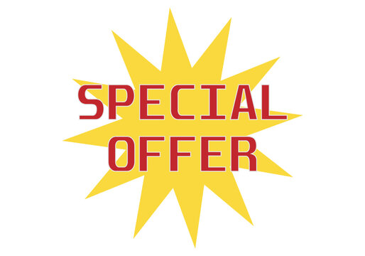 Icono de oferta especial sobre fondo de estallido.