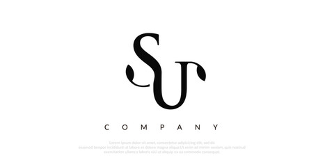Initial SU Logo Design Vector 