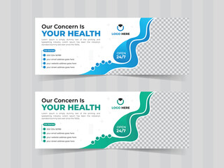 Vector modern medical health Facebook cover design template or web banner template