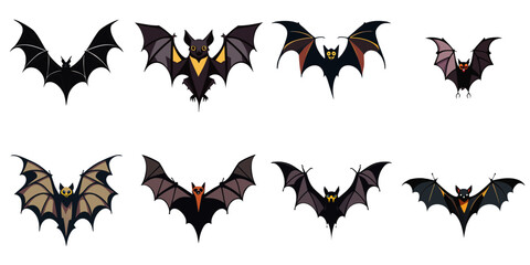 Vector illustration of multiple bats - obrazy, fototapety, plakaty