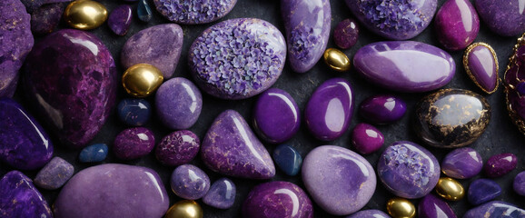 Obraz na płótnie Canvas Purple gem stones - AI generated