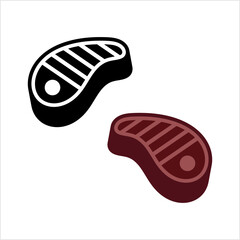 Steak Icon, Meat Sliced Parallel To The Fibers