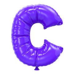 C Font Balloon Black 3D Rendering