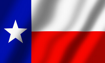 Powiewająca Flaga Teksasu 3D - obrazy, fototapety, plakaty