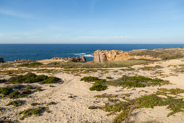 On the beach near the Town of Sines in Portugal