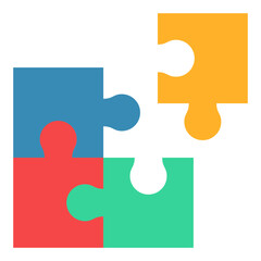 Fototapeta premium Puzzle Flat Icon
