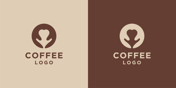 Coffee cup with heart shape latte art for Cafe Shop Bar Barista logo design