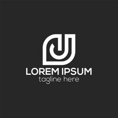 Obraz premium J letter based line logo design concept isolated vector template for business or company
