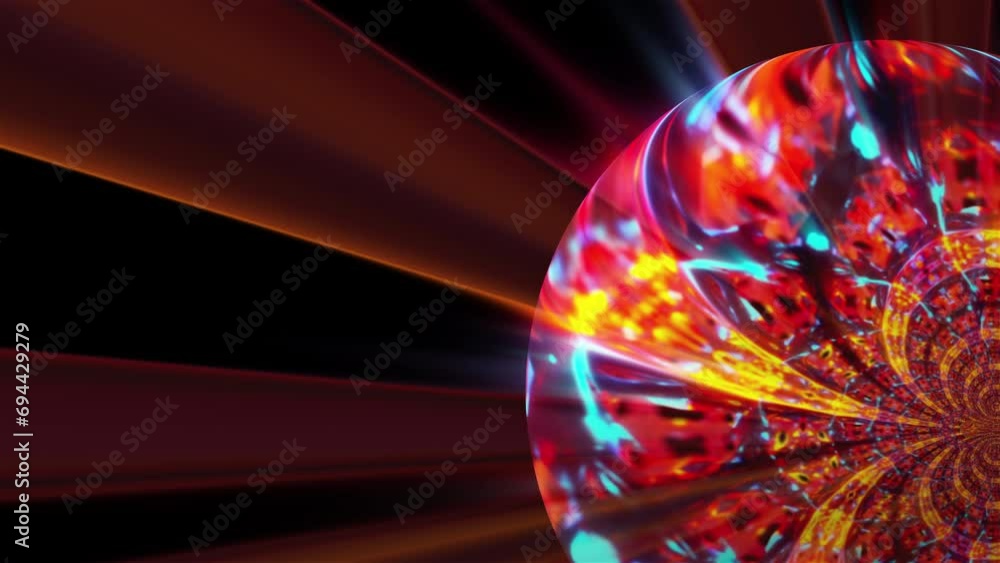 Poster abstract colorful sphere. computer generated 3d render