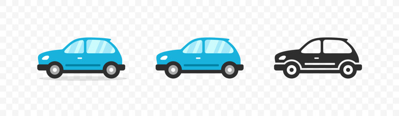 Flat car icon design. Vehicle icon view from side