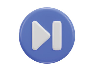 3d skip, next music or video play 3d icon illustration