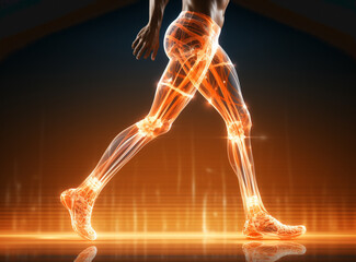 Leg muscles - human muscle anatomy - obrazy, fototapety, plakaty
